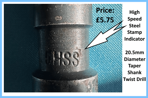 20.5mm Diameter HSS Taper Shank Twist Drill - USED Condition