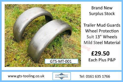 Trailer Mudguards, Mild Steel, Splashguards, Brand New Surplus Motor Trade Stock, (Ref: GTS-MT-001)