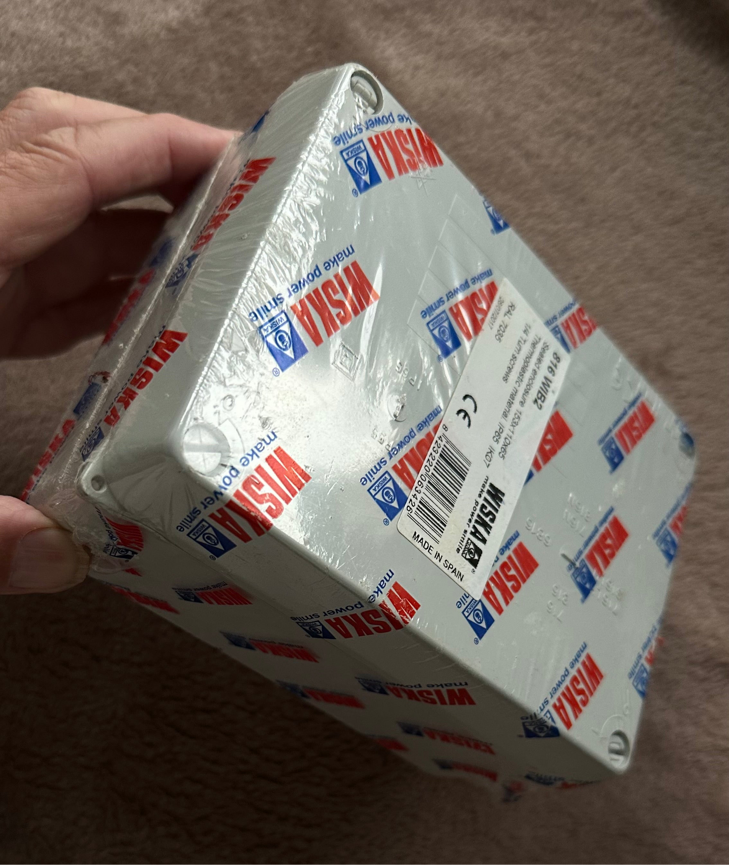 Wiska 816 W1B2 RAL 7035 Weatherproof Electrical Enclosure, IP65