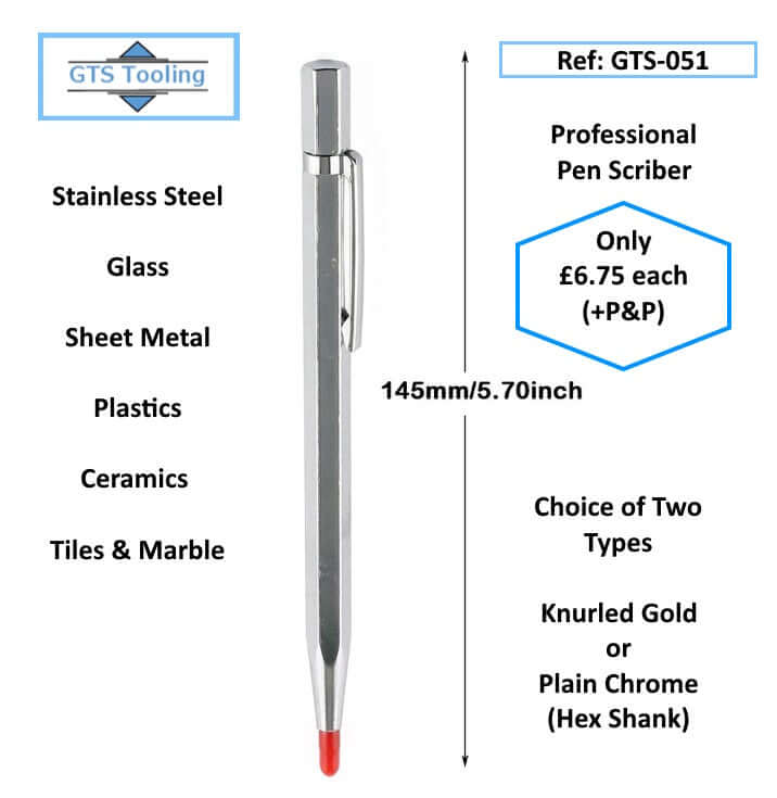 Pen Scriber For Engineers & Craft Workers. Professional Hard Tipped Adjustable Pocket Scriber, (Our Ref: GTS-051)