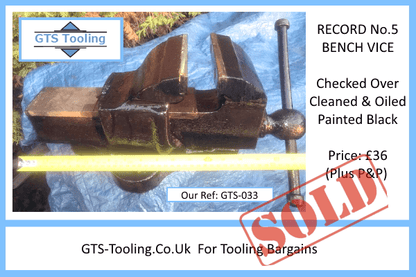 USED - Record No.5 Bench Vice - Cleaned & Tested, Working OK - (Our Ref: GTS-033)