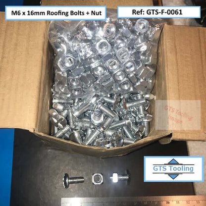 M6x16mm Mushroom Head Screws plus square nuts