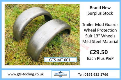 Trailer Mudguards, Mild Steel, Splashguards, Brand New Surplus Motor Trade Stock,  (Ref: GTS-MT-001)