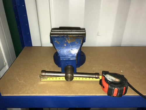 Bench vice on the shelf