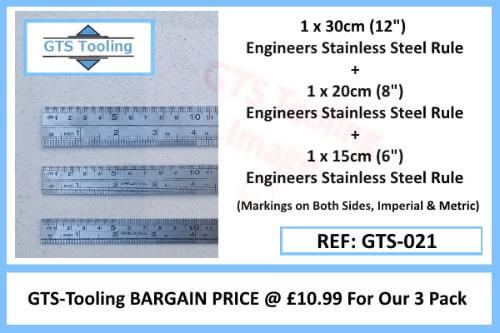 Image 3 off Steel Engineers Rules 30cm long, 20cm long, 15cm long. Cost For a Package  of 3x Rules Only £10.99 