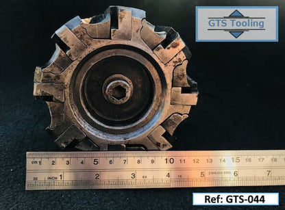 Milling Cutter, 120mm Cutting Diameter, Tungsten Tip Inserts (x8), Complete With Taper Tool Holder (Our Ref: GTS-044)