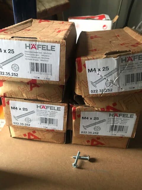 M4x25mm, HAFELE Furniture Drawer Handle Screws, Item Number 022..35.252 (REF: GTS-F-0034)