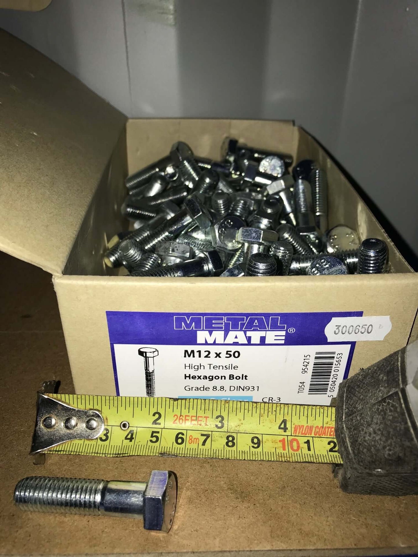 M12 x 50mm Hexagon Head High Tensile BOLT, Box Full Image