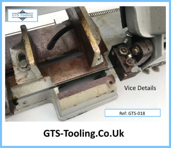 vice detail on the sealey horizontal band saw Model SM5. Supplied by GTS Tooling